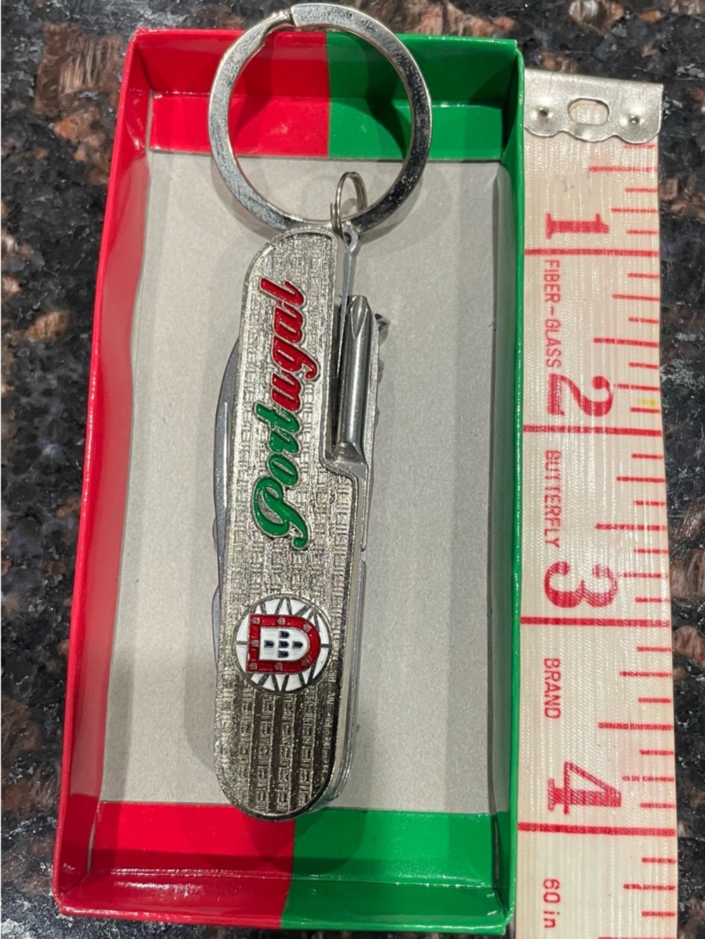 Authentic Portuguese Swiss Army Keychain with Coat of Arms Portugal Emblem (New)